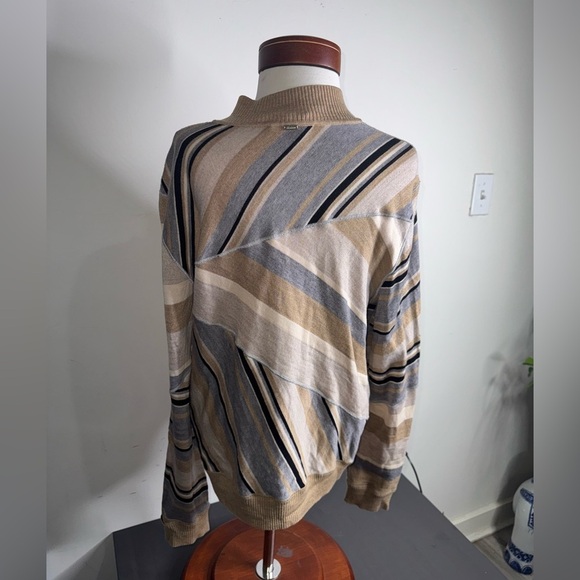 St. John Tan Wool Zip Up Sweater Cardigan - Picture 2 of 10